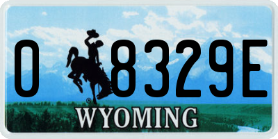 WY license plate 08329E