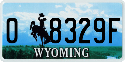 WY license plate 08329F