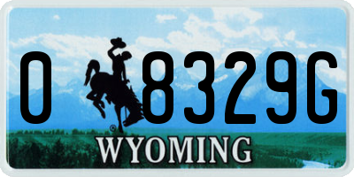 WY license plate 08329G