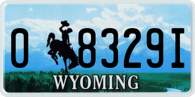 WY license plate 08329I