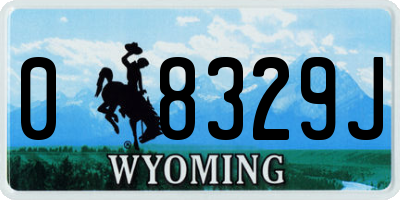 WY license plate 08329J