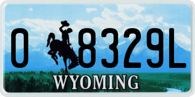 WY license plate 08329L