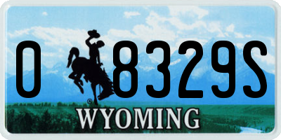 WY license plate 08329S