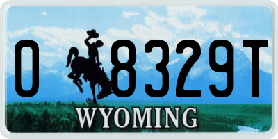 WY license plate 08329T