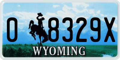 WY license plate 08329X