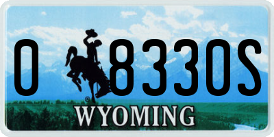 WY license plate 08330S