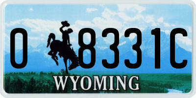 WY license plate 08331C