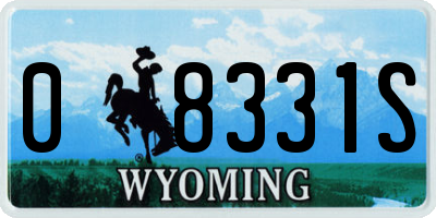 WY license plate 08331S