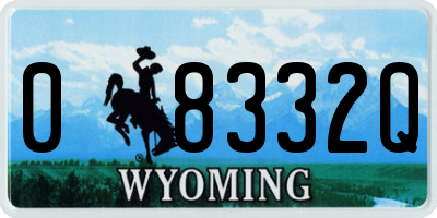 WY license plate 08332Q