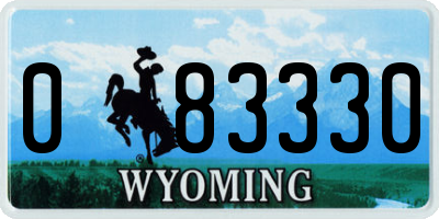 WY license plate 083330