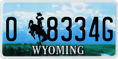 WY license plate 08334G