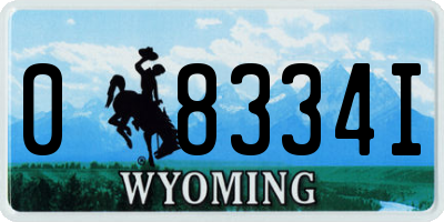 WY license plate 08334I