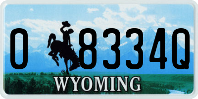 WY license plate 08334Q