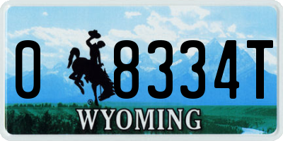 WY license plate 08334T