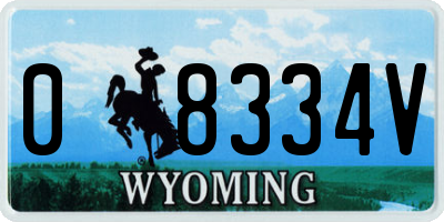 WY license plate 08334V