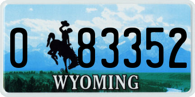 WY license plate 083352