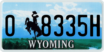 WY license plate 08335H