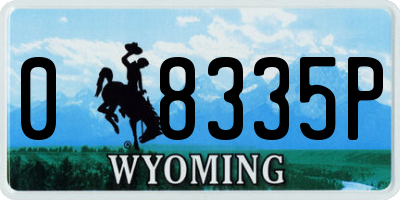 WY license plate 08335P