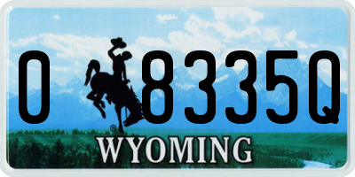 WY license plate 08335Q