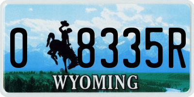 WY license plate 08335R