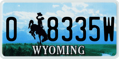WY license plate 08335W