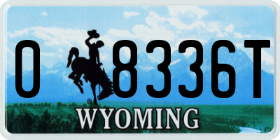 WY license plate 08336T