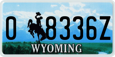 WY license plate 08336Z