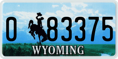 WY license plate 083375
