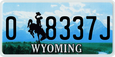 WY license plate 08337J