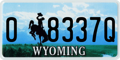 WY license plate 08337Q