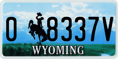 WY license plate 08337V