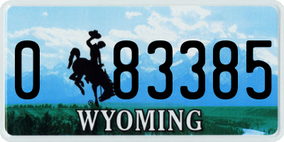 WY license plate 083385