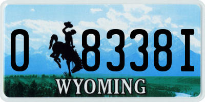 WY license plate 08338I
