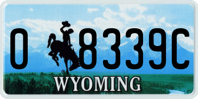 WY license plate 08339C