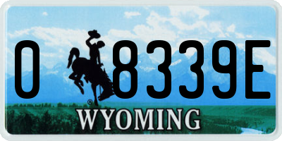 WY license plate 08339E