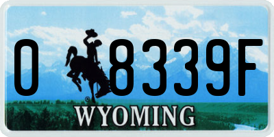 WY license plate 08339F
