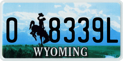 WY license plate 08339L