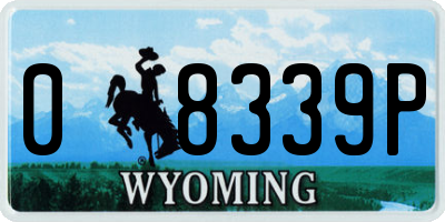 WY license plate 08339P