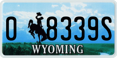 WY license plate 08339S