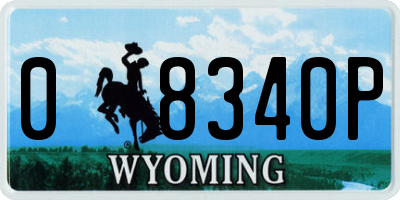 WY license plate 08340P