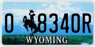 WY license plate 08340R