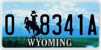 WY license plate 08341A
