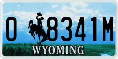 WY license plate 08341M