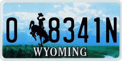 WY license plate 08341N