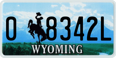 WY license plate 08342L