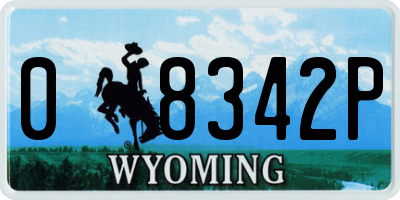 WY license plate 08342P