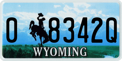 WY license plate 08342Q