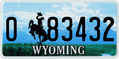 WY license plate 083432