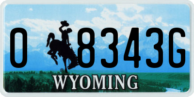 WY license plate 08343G