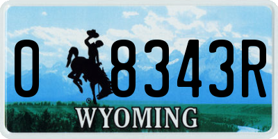 WY license plate 08343R
